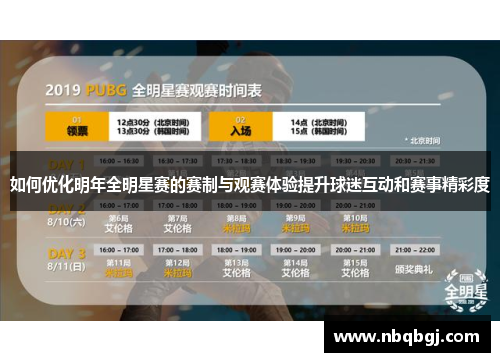 如何优化明年全明星赛的赛制与观赛体验提升球迷互动和赛事精彩度